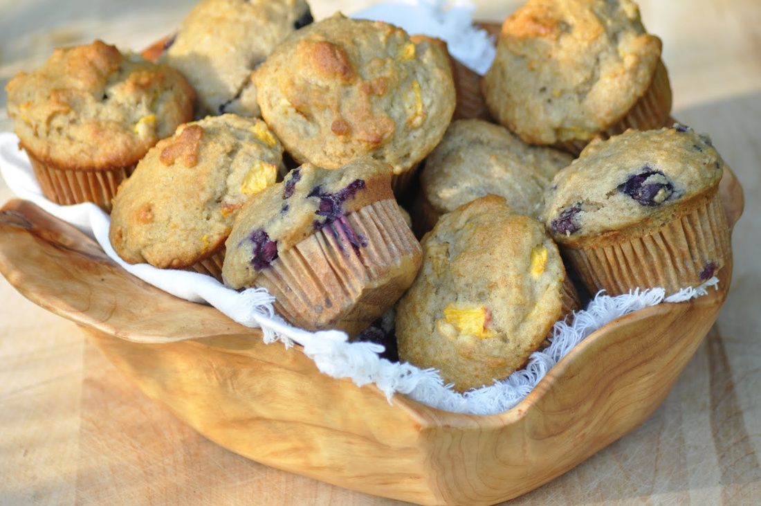 Gluten-free Dairy-Free Peach or Blueberry Muffins